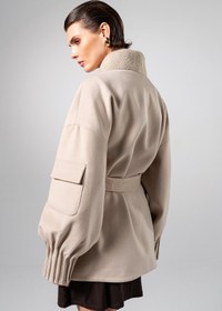 Resim Valmenti Kadın Tekstil Bej Kaban VLM6142 - XL 