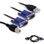 Resim Powermaster Kwm Swıtch Kablo 1.5 Metre VGA Erkek/erkek + USB + Prınter 