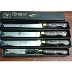 Resim Sürmene Cumhur Çelik Mutfak Kasap Kurban Bıçağı 4'Li Set-- 