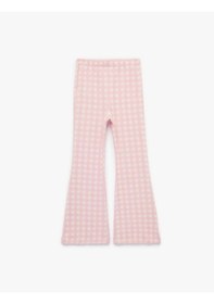 Resim Koton Ekoseli İspanyol Paça Pembe Kız Çocuk Pantolon 6skg40058ak Pembe 