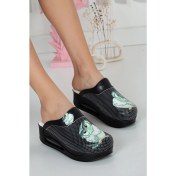 Resim 20tasarımterlik Maskeli Baykuş Siyah Taban Airmax Ortopedik Sabo Terlik Hemşire Terliği Hastane Terliği Ortopedik Terlik Medikal Sabo Terlik 