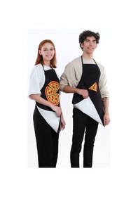 Resim Beautiful İkili Paket Sıvı Geçirmez Su Geçirmez Mutfak Önlüğü Pizza Siyah 