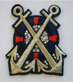 Resim Armada Ütüyle Yapışabilen Çapa Motif Yama Hotfix ( 6 cm * 7 cm) 