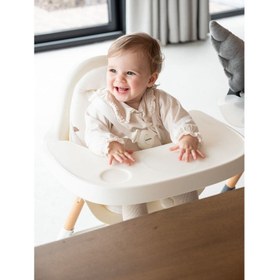 Resim Childhome Evolu 2 Mama Sandalyesi, Naturel Beyaz Tepsi Silikon Mat 