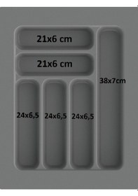 Resim 37/49 Cm 2'li Takım Cekmece Içi Kasıklık Ve Kepçelik Grı 30/40 Cm Kadar Kesılebılır 