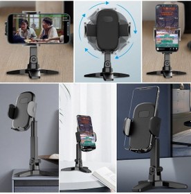 Resim M M Masaüstü Telefon Standı 360 Derece Dönebilen Başlıklı Ayaklı Telefon Tripodu 