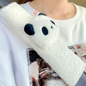 Resim Panda Peluş Araba Emniyet Kemer Yastığı, Evrensel Uyum, Rahat Otomobil Güvenlik Aksesuarı, Dekoratif Araç Malzemesi 