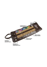 Resim 2k Rulo Kalemlik,sanatsal Kalemlik,dereceli Kalem,teknik Çizim Çantası,vegan 24'lü,çıtçıtlı,açık 21 58 Cm.,kahve Kahverengi 