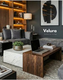 Resim Nora Orta Sehpa - Beyaz Taş & Beyaz Ahşap Beyaz 