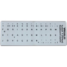 Resim Wozlo Türkçe F Klavye Etiketi Laptop Pc Sticker Keyboard Sticker 