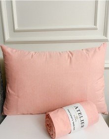 Resim Çift Kişilik Somon Ranforce Lastikli Fitted Çarşaf Takımı 160x200 