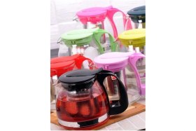 Resim Feyza Design Cam Demlik, Süzgeçli, 1500 Ml, Bitki Çayı Için, Pratik ve Şık Tasarım 