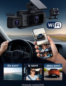 Resim MO DOU Araç İçi WiFi DVR Kamera | Full HD 1080P Dashcam |Gece Görüşlü|G-Sensörlü|Park Modu|Mobil 