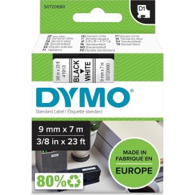 Resim Grains Global S0720680, D1 Yedek Şerit (9 mm x 7 Mt), Beyaz/siyah (40913) 
