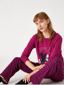 Resim Koton Mickey Mouse Baskılı Pijama Takımı Disney Lisanslı Yumuşak Dokulu 