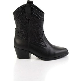 Resim Siyah Leather Kadın Bot & Bootie K02586888903 Siyah 