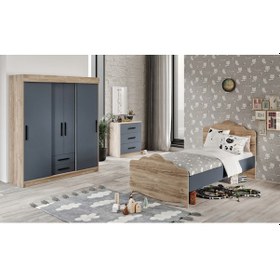 Resim Afilli Izmir Çocuk Odası Takımı Tamamı Mdf Antrasit Ve Flora Antrasit 