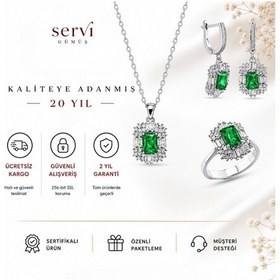 Resim Servi 925 Ayar Gümüş Radiant Baget Set-105 