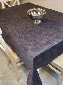 Resim Kumaş Dokulu Tabanı Silikonlu Yıkanabilir Silinebilir Ütülenebilir Kaymaz Dekoratif Masa Örtüsü Brs020 Koyu Gri 