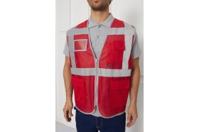 Resim Orange Safety Mühendis Tipi Fileli İkaz Yeleği 