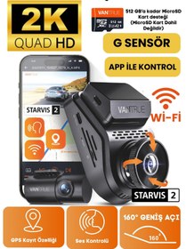 Resim VANTRUE S1 Pro 2k Qhd/ Wi-fi/ Gps/ G-sensör/ 160 Derece Ultra Geniş Açı/ Ön Arka 2 Kameralı Araç Kamerası 