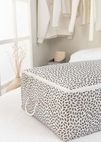 Resim 2'li Set Gri Yaprak Mega Boy Baza Yatak Altı Dolap İçi Yastık Yorgan Kıyafet Kazak Elbise Hurcu 