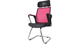 Resim XFly Metal Ayaklı Oyuncu Koltuğu - Pembe File - 2400J0545 