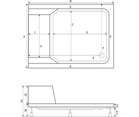 Resim Bıanna Dikdörtgen Monoblok Oturmalı Duş Teknesi 70*150 