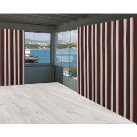 Resim Ceylan Home Balkon Perdesi Kahverengi Kalın Çizgili Ölçü Seçenekl Kahverengi 