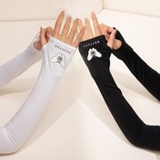 Resim Kadın Modası Güneş Korumalı Kol Kollukları Kelebek Baskılı - 1 Çift, Polyester Esnek Yaz Dış Mekan Kılıfı, Gece Işıltılı Tasarım, Hafta Sonu Rahat - Baskı El İşi 