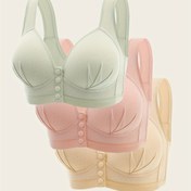 Resim Kadınlar için 3'lü Rahat Kablosuz Bralet Seti - Ön Kapatma, Balenetsiz, Naylon & Elastan Karışımı, Makinede Yıkanabilir 