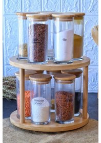 Resim Atbyhome 37 Parça Döner Standlı Baharatlık Seti - 12 Adet Baharatlık Takımı - Kaşıklı - 65 Adet Etiket Hediyeli 