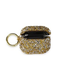 Resim Apple Uyumlu AirPods Pro 2 2.nesil Mira Taşlı Kılıf - Gold Düz Renkli 