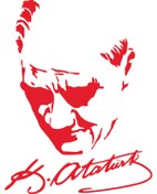 Resim AsyaReklam Atatürk İmza Slüet Sticker (25x20cm) 