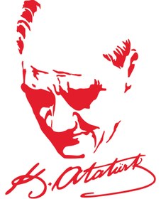 Resim AsyaReklam Atatürk İmza Slüet Sticker (25x20cm) 