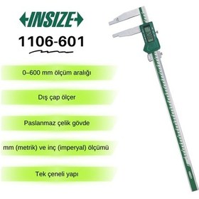 Resim İnsize 1106-601 Tek Çene Dijital Kumpas 0-600mm 
