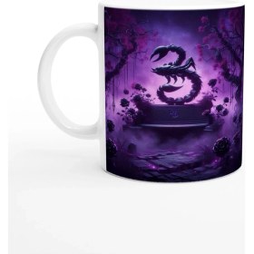 Resim Akrep Burcu Baskılı Kahve Kupası - Ay Işığında Zodyak Bahçesi Vs1 