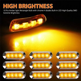 Resim 20X Amber LED Römork Kamyonu Yan Işaretçi Işıkları 4led Güzelenme Rv Camper 12V-24V (Yurt Dışından) 