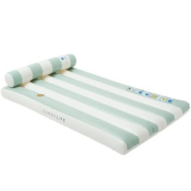 Resim Sunnylife | Luxe Lilo Yeşil Çizgili Şişme Deniz Yatağı 