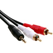 Resim DNR Bilişim Aux Kablo 3.5 mm Jack 2 Rca Pc/ Laptop Ses Sistemi Hoparlör Ara Bağlantı Kablosu 5 mt 