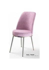 Resim Canisa Concept Dexa Serisi Pembe Renk 4 Adet Sandalye, Renk Pembe, Ayaklar Krom Pembe 