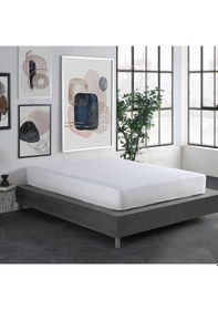 Resim Soley Sıvı Geçirmez Fited Pamuklu Alez Tek Çift Kişilik Yatak Koruyucu Beyaz 