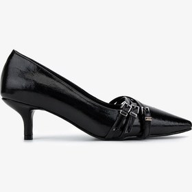 Resim Valmenti Kadın Suni Deri Siyah Stiletto Ayakkabı 1073 0510 Bn Ayk Sk25-26 Sıyah Dr Siyah 