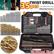Resim 35 Parça Titanyum Kaplamalı Matkap Ucu Seti - Düz Heliks, Yuvarlak Saplı Burgu Matkaplar, metal, ahşap ve plastik için uygun. DIY projeleri ve ev yenilemeleri için temel güç aletleri aksesuarları 