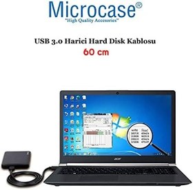 Resim Microcase USB 3.0 Harici HDD Hard Disk Kablosu 60 cm Siyah AL2825 