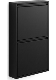 Resim İkili 2'li Metal Ayakkabılık Premium Siyah Siyah 