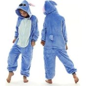 Resim Xhang Dikiş Kigurumi Çocuklar Çocuk Pijama Kış Flanel Sıcak Pijama Erkek Kız Hayvan Onesies Tulumlar (140 Cm) (Yurt Dışından) 
