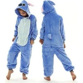 Resim Xhang Dikiş Kigurumi Çocuklar Çocuk Pijama Kış Flanel Sıcak Pijama Erkek Kız Hayvan Onesies Tulumlar (140 Cm) (Yurt Dışından) 