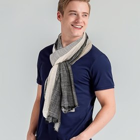 Resim 1 Adet Renk Bloklu Erkek Şalı, Şehirde Günlük Kullanım İçin Uzun Boyun Örgüsü Kışlık Atkı 