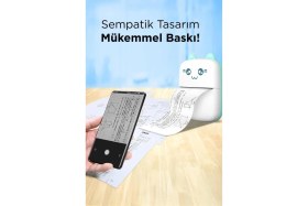 Resim Aesco C9 Pembe Mini Yazıcı Taşınabilir Termal Yazıcı Kablosuz Bağlantı Ap Kontrol Cep Yazıcısı 
